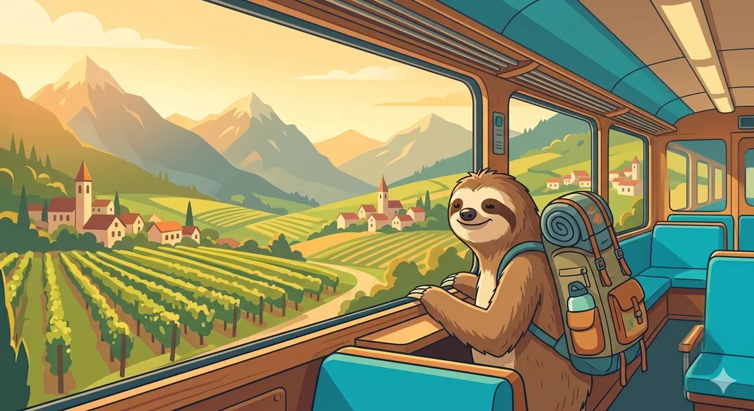 Pasajera con mochila en el andén esperando un tren Interrail por Europa